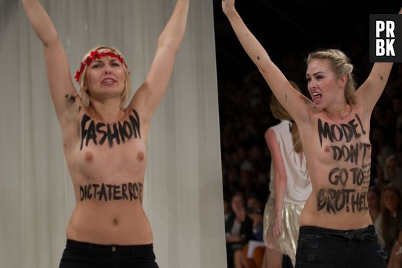 Les Femen se sont incrustées aux défilé Nina Ricci jeudi 26 septembre