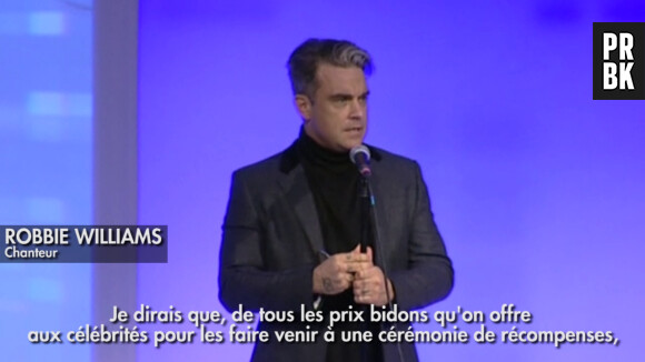 Robbie Williams aux Q Awards le 21 octobre 2013