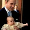 Kate Middleton et le Prince William pour le baptême du Prince George à Londres, le 23 octobre 2013