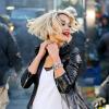 Rita Ora en plein shooting à New York, le 16 décembre 2013