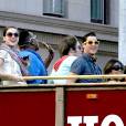Glee saison 5 : Darren Criss et Melsisa Benoist sur le tournage d'un épisode le 16 janvier 2014 à Los Angeles