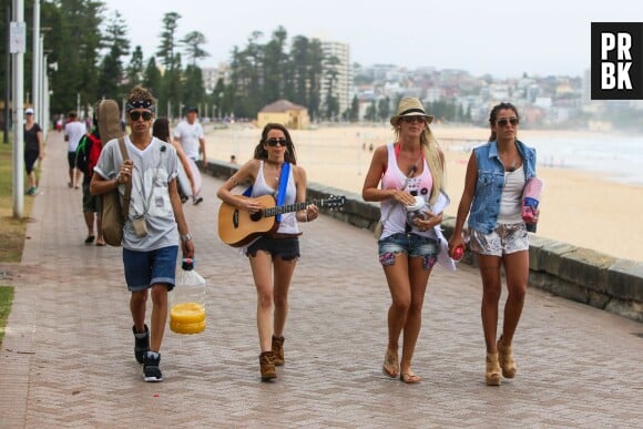 Les Anges de la télé-réalité 6 : Eddy, Dania, Amélie Neten et Anaïs Camizuli en tournage à Sydney, le 20 janvier 2014