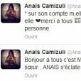 Anaïs Camizuli : sa soeur donne de ses nouvelles sur Twitter et dément son rapprochement avec Thibault dans les Anges 6