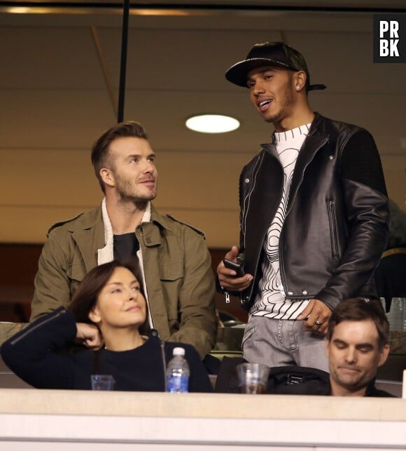 Lewis Hamilton et David Beckham au Super Bowl 2014