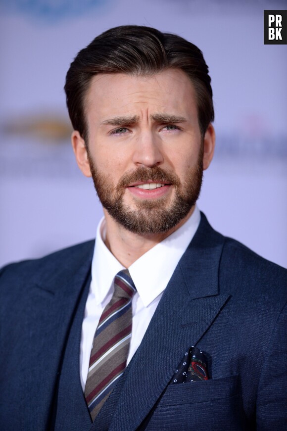 Chris Evans barbu à l'avant-première de Captain America 2 le 13 mars 2014