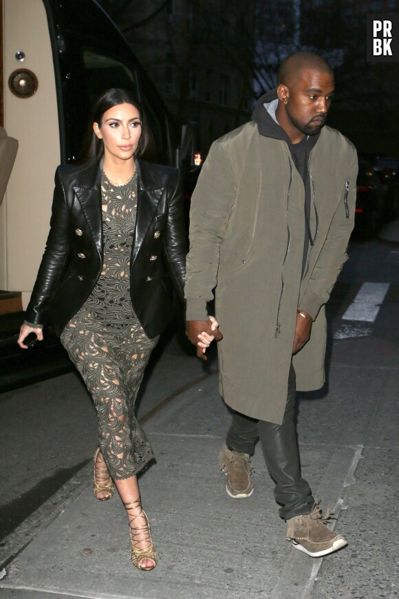 Kim Kardashian et Kanye West pour un dîner avec Anna Wintour à New-York, le 25 mars 2014