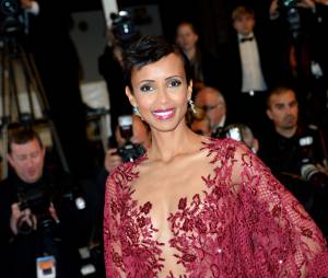 Sonia Rolland en robe longue et décolletée Zuhair Murad au Festival de Cannes 2014, le 15 mai