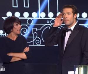 Florence Foresti : sa d&eacute;claration d'amour folle &agrave; Nicolas Bedos lors des Moli&egrave;res 2014, le 2 mai 2014