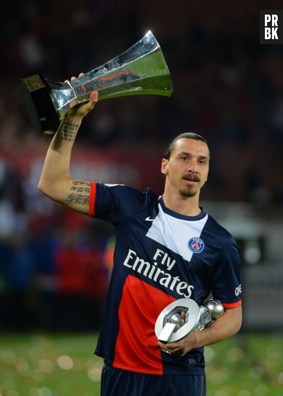 Zlatan Ibrahimovic roi du PSG, le 17 mai 2014 au Parc des Princes