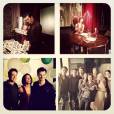 Kat Graham, Michael Malarkey et Michael Trevino lors d'une séance photo pour la saison 6 de Vampire Diaries