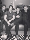 Zach Roerig, Steven R. McQueen, Michael Malarkey et Matt Davis lors d'une séance photo pour la saison 6 de Vampire Diaries