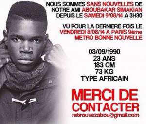 Abou du collectif L'Entourage a disparu le 9 ao&ucirc;t 2014, &agrave; Paris