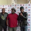 Jacky Brown (Neg Marrons), Issa Doumbia et Black M lors de la conférence de presse de Trace Urban Music Awards 2014 au Casino de Paris, le 23 septembre 2014