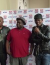 Jacky Brown (Neg Marrons), Issa Doumbia et Black M lors de la conférence de presse de Trace Urban Music Awards 2014 au Casino de Paris, le 23 septembre 2014