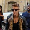 Justin Bieber lors de son passage à Paris, le 30 septembre 2014