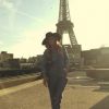 Beyoncé devant la Tour Eiffel en octobre 2014 à Paris