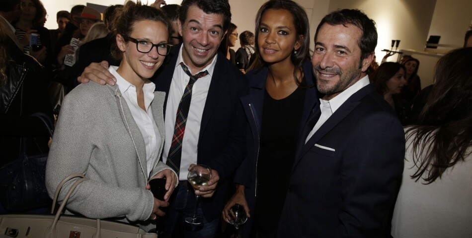 Lorie, Stéphane Plaza, Karine Le Marchand et Bernard Montiel au lancement de la FIAC 2014, le 22 octobre au Grand Palais