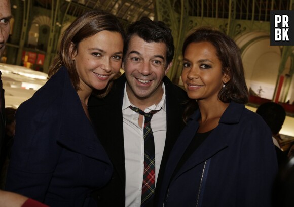 Stéphane Plaza aux côtés de Sandrine Quétier et de Karine Le Marchand au lancement de la FIAC 2014, le 22 octobre au Grand Palais