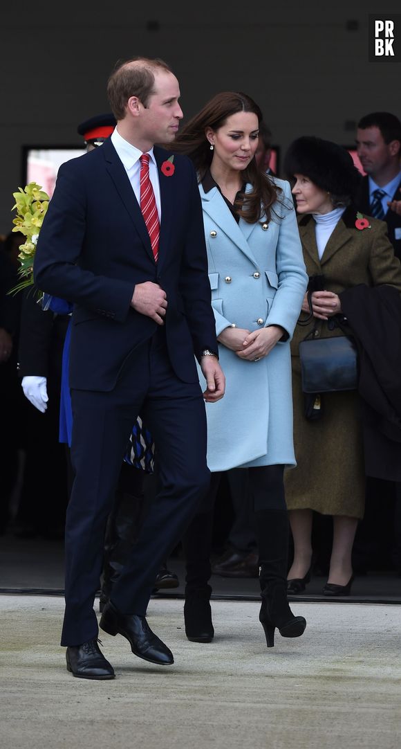 Kate Middleton enceinte au côté du Prince William pour la visite d'une raffinerie, le 8 novembre 2014 au Pays de Galles