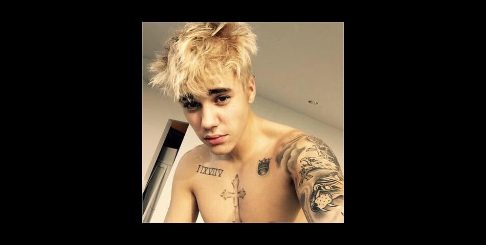 Justin Bieber blond sur une photo