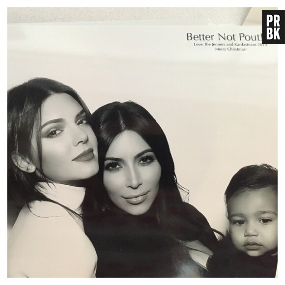 Kim Kardashian avec Kendall Jenner et North sur Instagram, le 27 décembre 2014