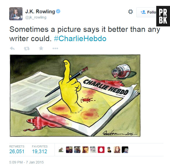 Attentat à Charlie Hebdo : J.K. Rowling se mobilise