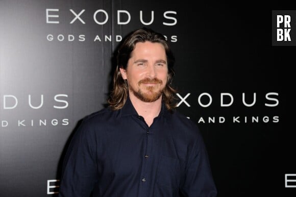 Christian Bale pendant la promo d'Exodus à Paris, le 2 décembre 2014