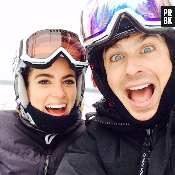 Nikki Reed et Ian Somerhalder complices durant leurs vacances au ski, le 26 décembre 2014