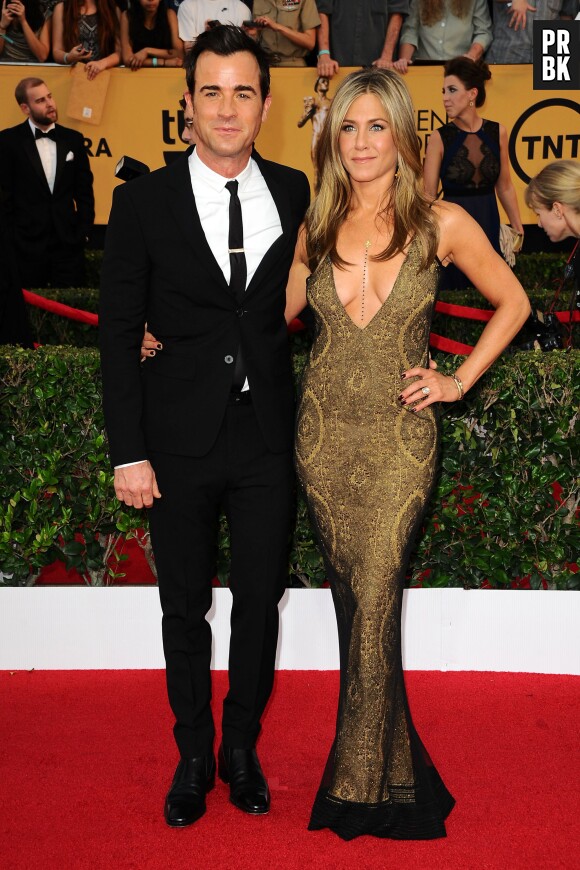 Jennifer Aniston et Justin Theroux en couple aux SAG Awards 2015, le 25 janvier 2015 à Los Angeles