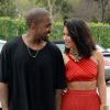 Kim Kardashian et Kanye West : regard complice et amoureux au brunch pré Grammy Awards 2015 de Roc Nation, le 7 février 2015 à Los Angeles
