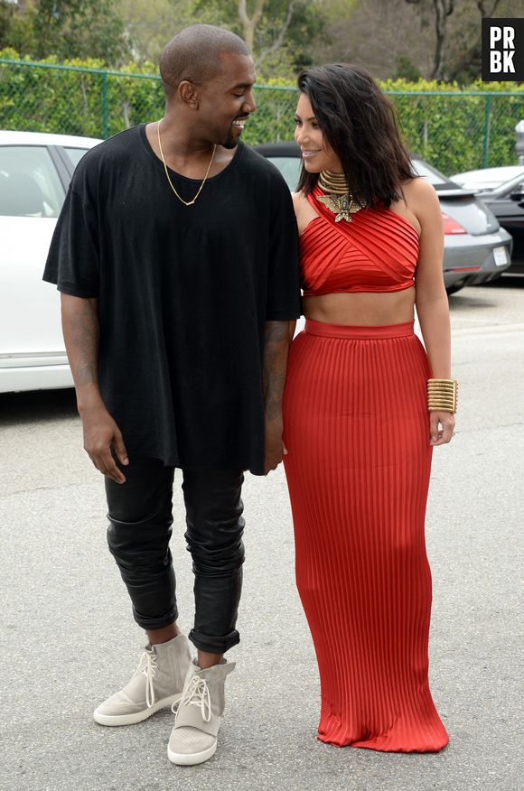 Kim Kardashian et Kanye West : regard complice et amoureux au brunch pré Grammy Awards 2015 de Roc Nation, le 7 février 2015 à Los Angeles