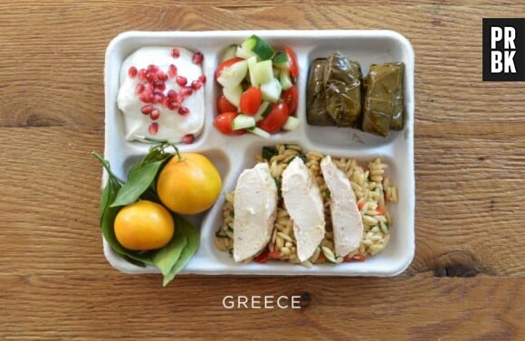Le repas moyen des cantine en Grèce