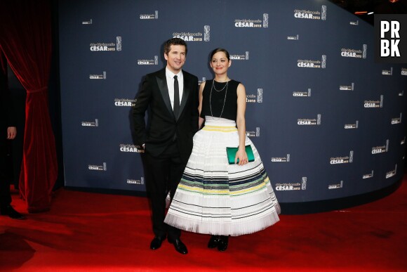 Guillaume Canet et Marion Cotillard sur le tapis rouge des César 2015 au théâtre du Châtelet à Paris, le 20 février 2015