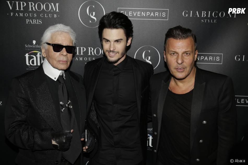  Baptiste Giabiconi, Jean Roch et Karl Lagerfeld pour le lancement du site &quot;Giabiconi Style&quot; 