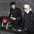  Baptiste Giabiconi et Karl Lagerfeld pour le lancement du site "Giabiconi Style" 