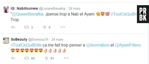 Deux tweets favorisés par Nabilla Benattia
