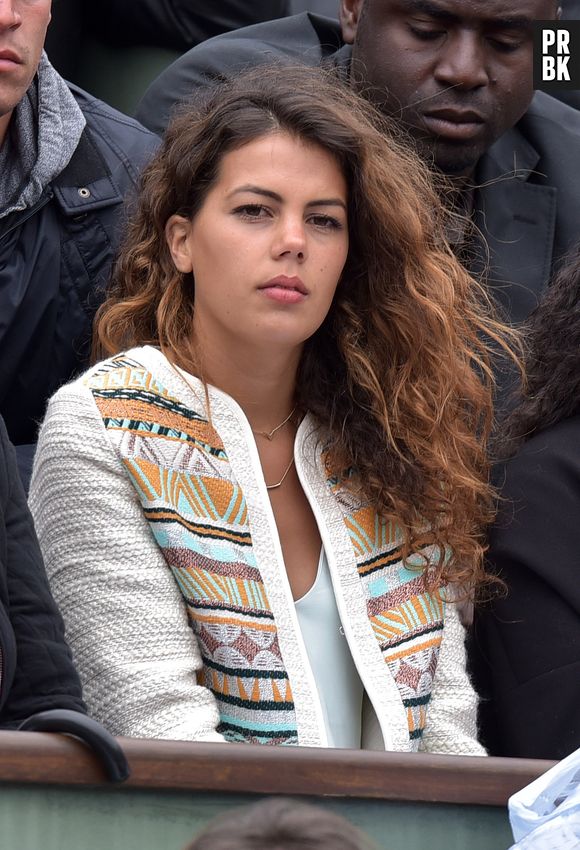 Noura, la compagne de Jo-Wilfried Tsonga durant les huitièmes de finale à Roland Garros le 31 mai 2015