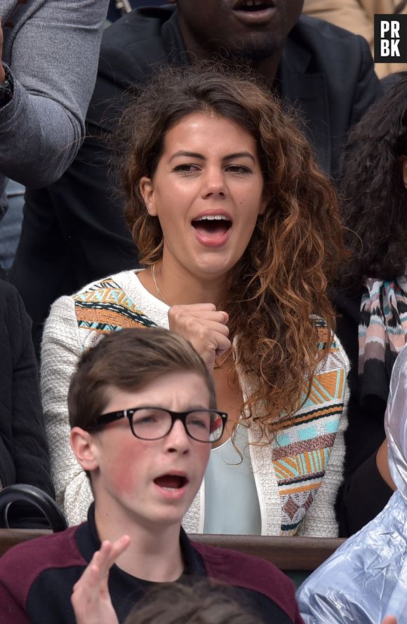 Noura, la compagne de Jo-Wilfried Tsonga durant les huitièmes de finale à Roland Garros le 31 mai 2015