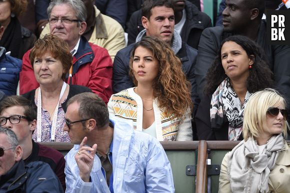 Noura, la compagne de Jo-Wilfried Tsonga durant les huitièmes de finale à Roland Garros le 31 mai 2015