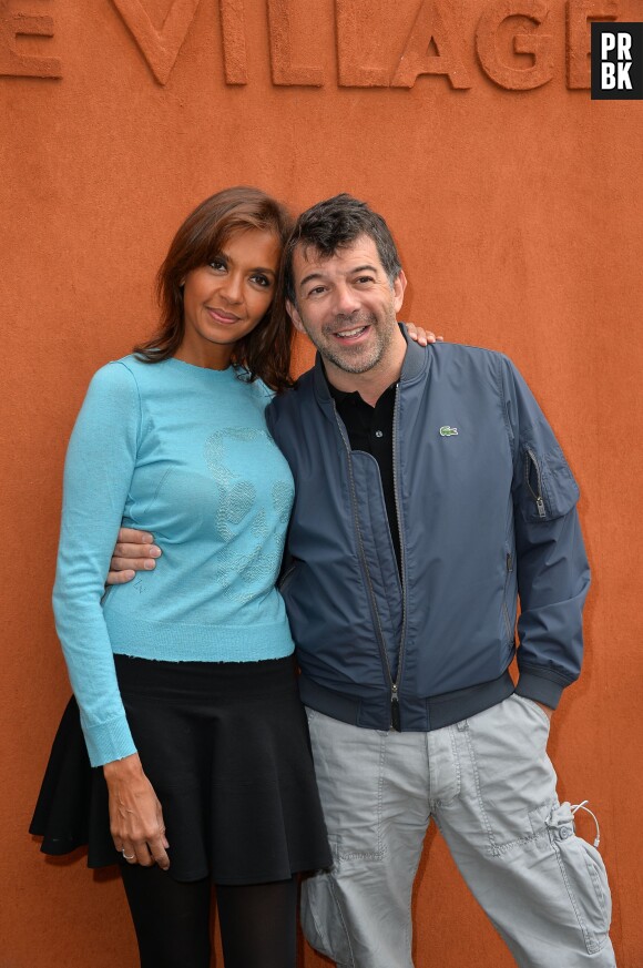 Karine Le Marchand et Stéphane Plaza au Village de Roland Garros, le 1er juin 2015