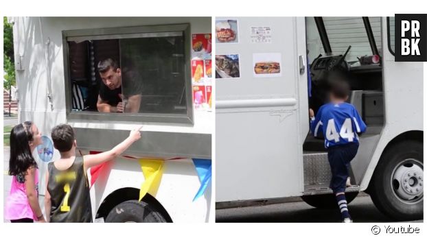 Une expérience sociale où des enfants vont au camion de glaces et font preuve d&#039;imprudence en acceptant d&#039;y monter