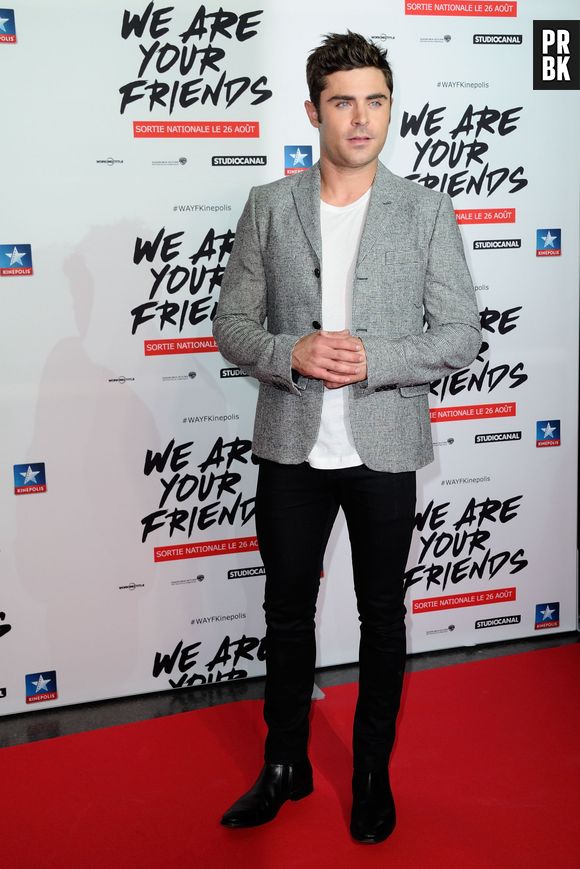 Zac Efron sur le tapis rouge de l'avant-première du film We Are Your Friends à Lille, le 12 août 2015