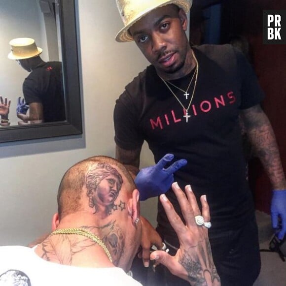 Chris Brown s'est fait tatouer la tête de la Venus de Milo sur l'arrière de son crâne