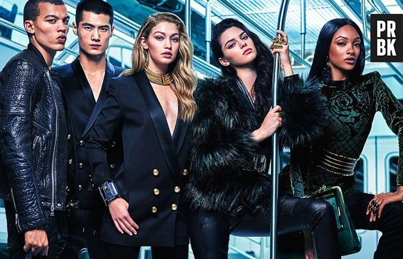 Kendall Jenner, Gigi Hadid, Jourdan Dunn égéries sexy de la collection Balmain x H&M créée par Olivier Rousteing, en boutiques le 5 novembre 2015