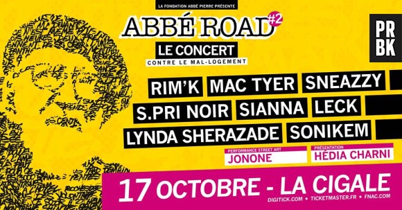 Le concert Abbé Road contre le mal-logement au profit de la Fondation Abbé Pierre à la Cigale, le 17 octobre 2015
