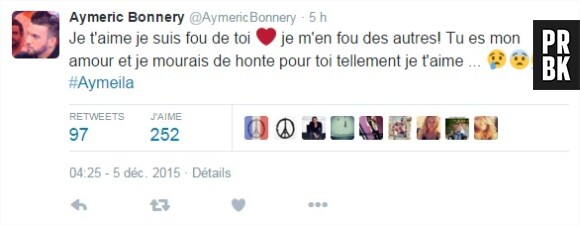 Aymeric Bonnery : déclaration d'amour à Leila Ben Khalifa sur Twitter