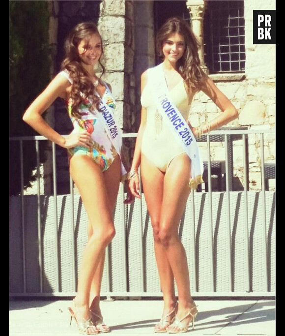Julia Courtes (Miss Provence 2015) et Léanna Ferrero (Miss Côte d'Azur 2015) en maillot de bain