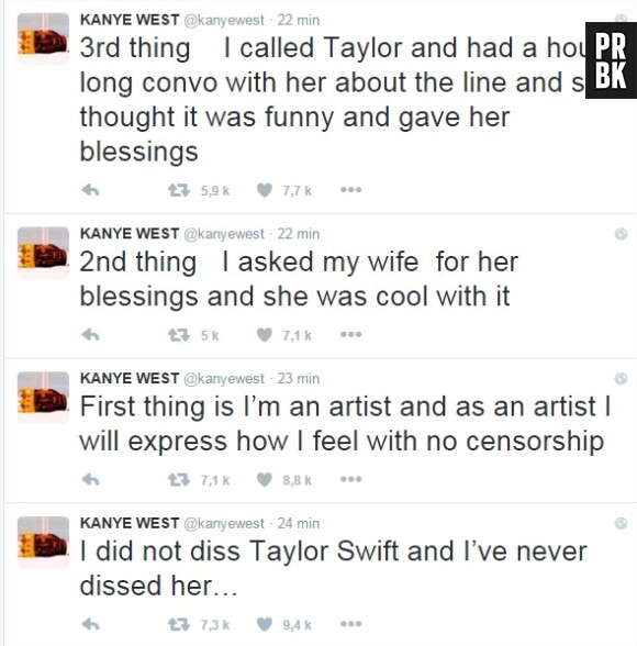 Kanye West explique ses propos sur Taylor Swift après le badbuzz de la chanson Famous