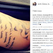 Sarah Fraisou (Les Anges 8) dévoile son nouveau tatouage XXL... avec une faute d&#039;orthographe !