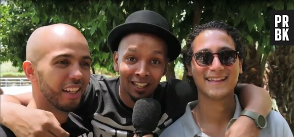 Waly Dia entouré de Younès et Bambi au Marrakech du rire 2016.